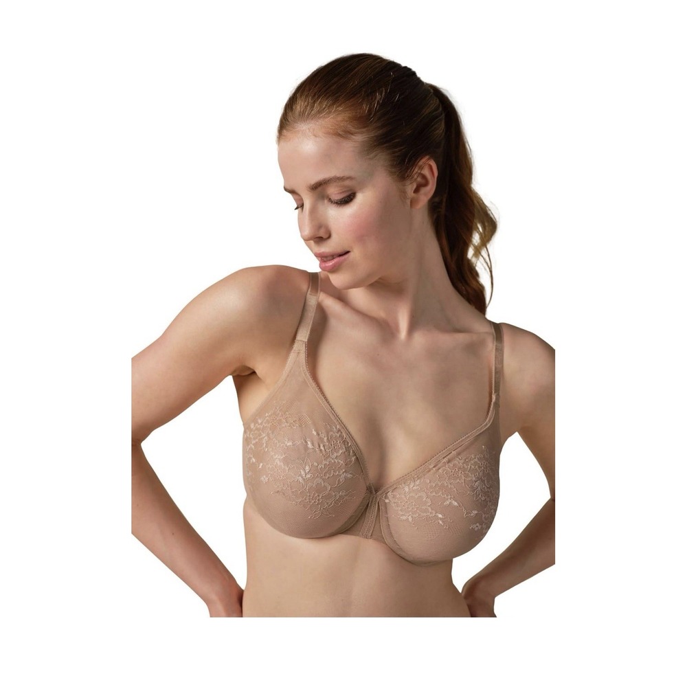 Gossard Glossies Lace Eclipse Sheer Molded Bra Non-Padded Underwired Blue 13001